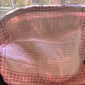 Vintage Pink and White Silk Scarf